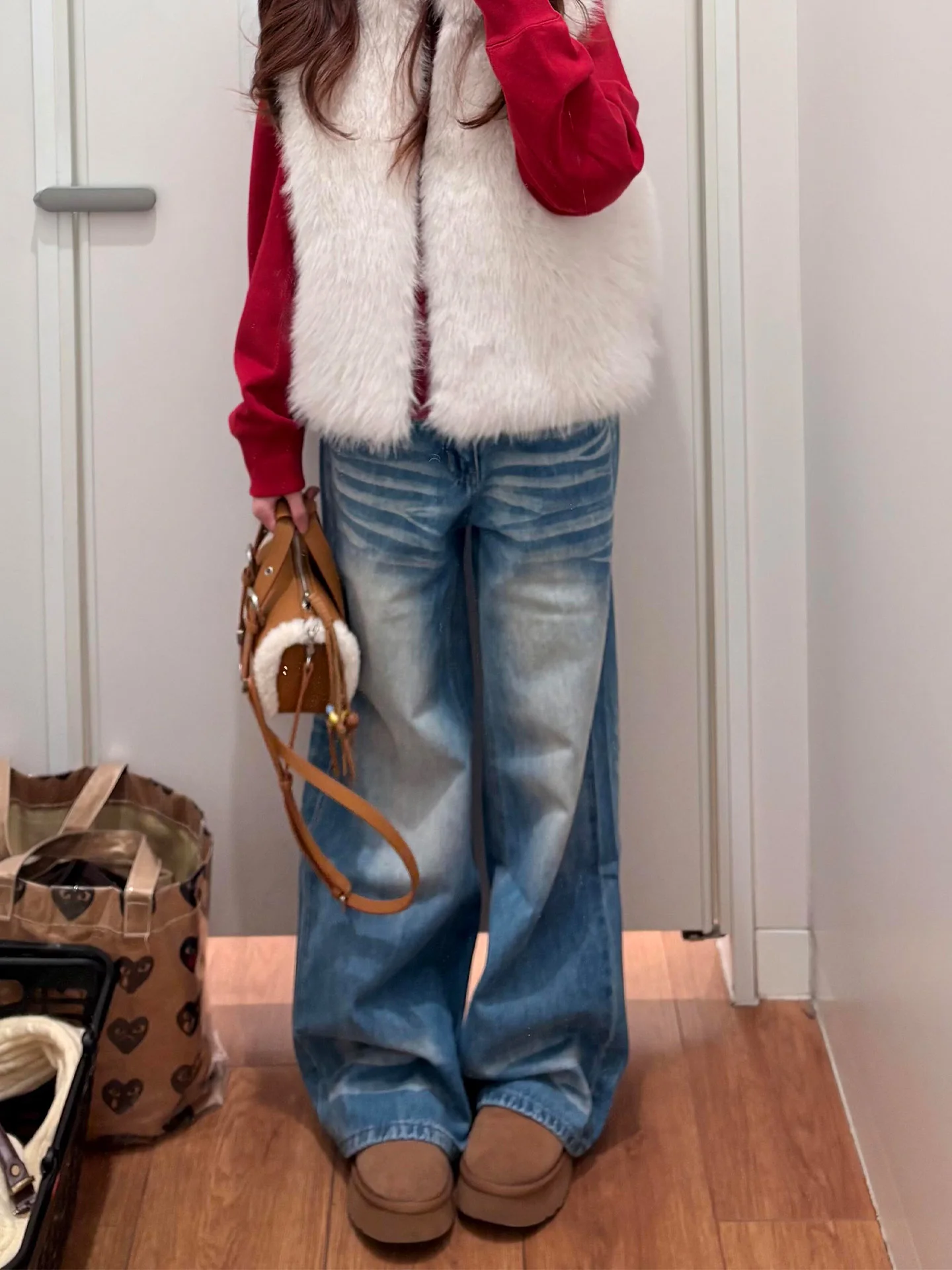 

High Waist Wide Leg Jeans plus Size Loose Fit Women's Denim Pants Slimming Effect Casual Wear Spring Season Comfortable Jeans