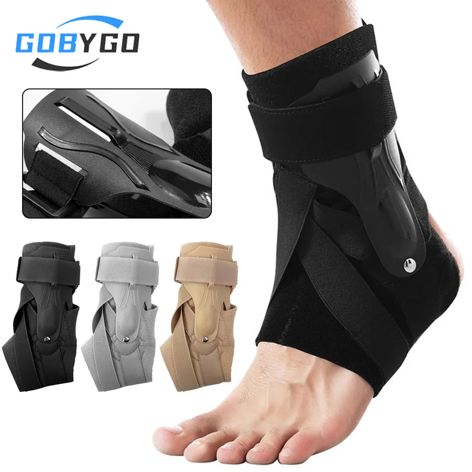 

GOBYGO 1Pcs Adjustable Sports Ankle Ankle Sprained Brace Joint Protector Compression Support PP Guard Plate Protection Unisex