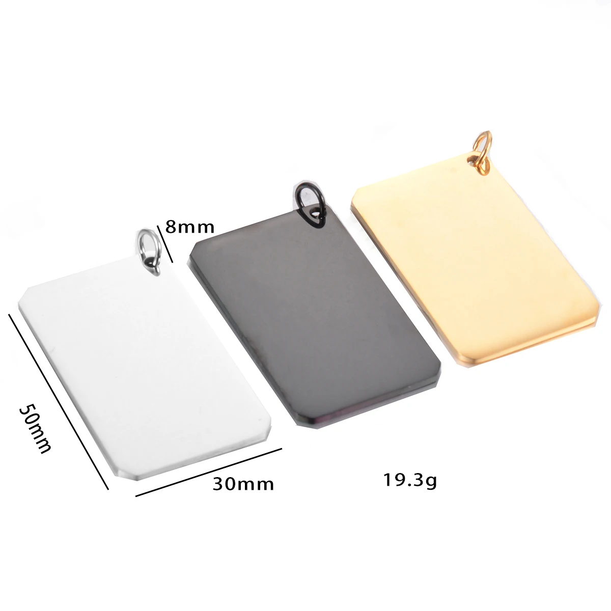 

20Pcs Stainless Steel Stamping Mirror Polished Blank Dog Tag Accessory Rectangular for DIY Necklace Handmade Jewelery Wholesale