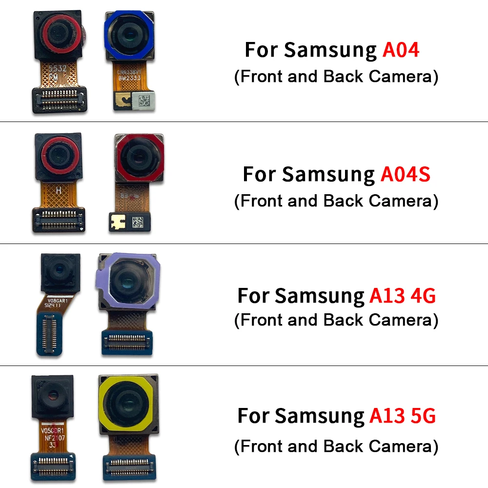 Camera Back Front For Samsung A04 A04E A04S A13 A14 4G 5G A145F A146B A135F A136B Main Rear Camera Flex Cable Parts