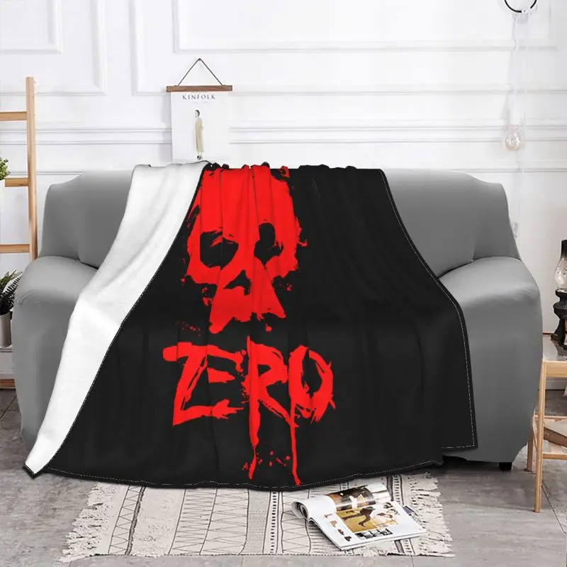 Zero Skateboard Zero Blood Skull Custom Blanket Shaggy Bedspread Microfiber Skin Friendly Decorative Sofa