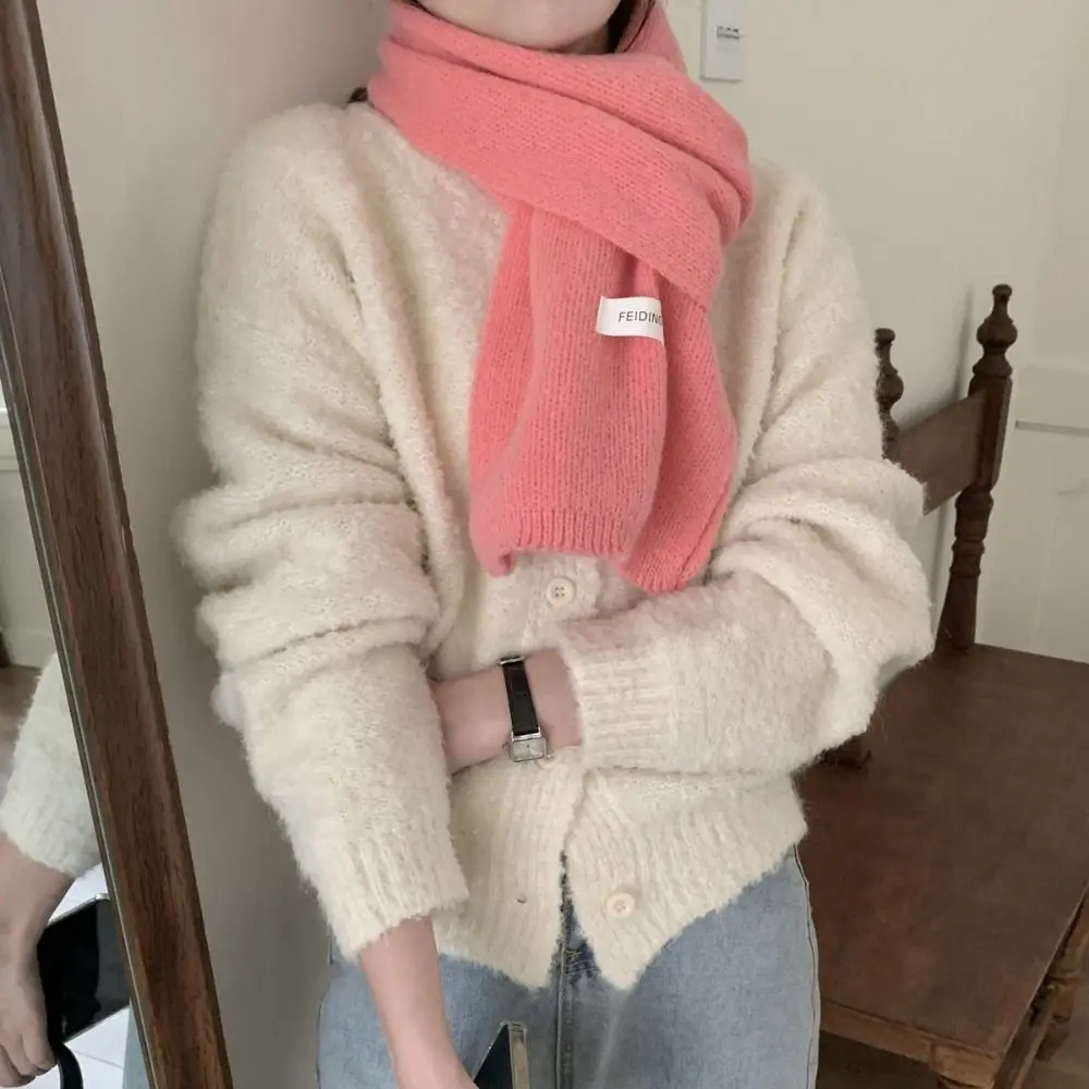 

Elegant Letter Wool Scarf Cashmere Shawl Wool Scarves Winter Cashmere Scarves Solid Color Long Shawl Knitted Scarf Women/Men