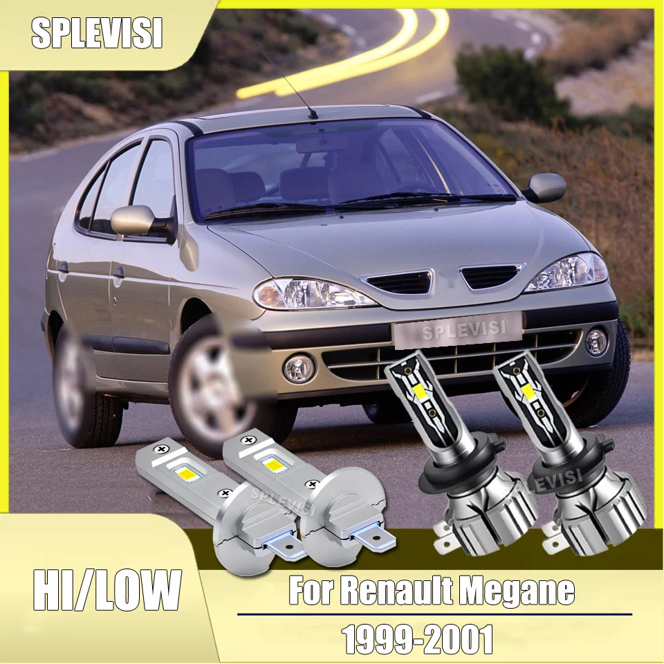 

6000K Белый свет H1 H7 Светодиодные фары дальнего ближнего света Туманные дни имеют сильную проникающую мощность для Renault Megane 1999 2000 2001