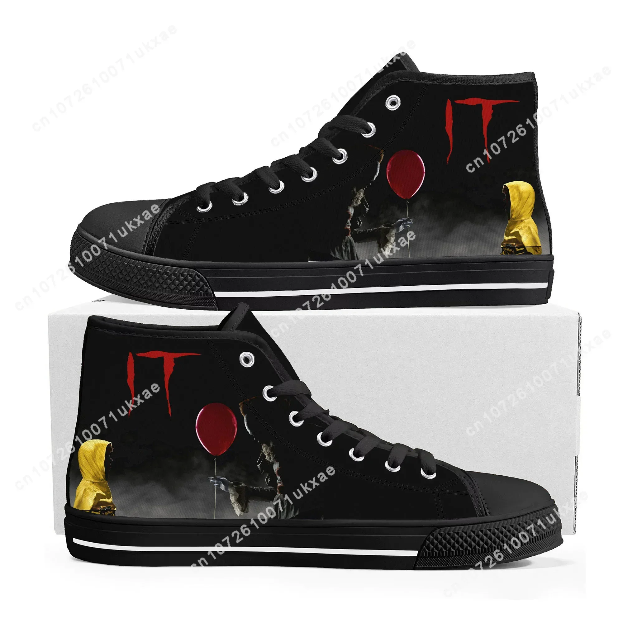 

It Movie Pennywise the dancing clown High Top Sneakers Mens Womens Teenager Canvas Sneaker Casual Shoes Customize Shoe