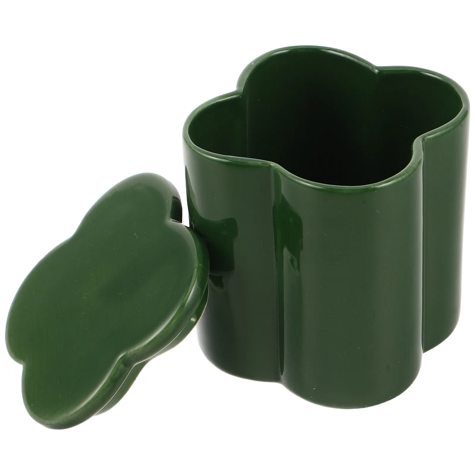 Day Ceramic Storage Jar Shamrock Pattern Candy Holder Kitchen Canister Ceramic Cookie Jar Airtight Seal Decorative