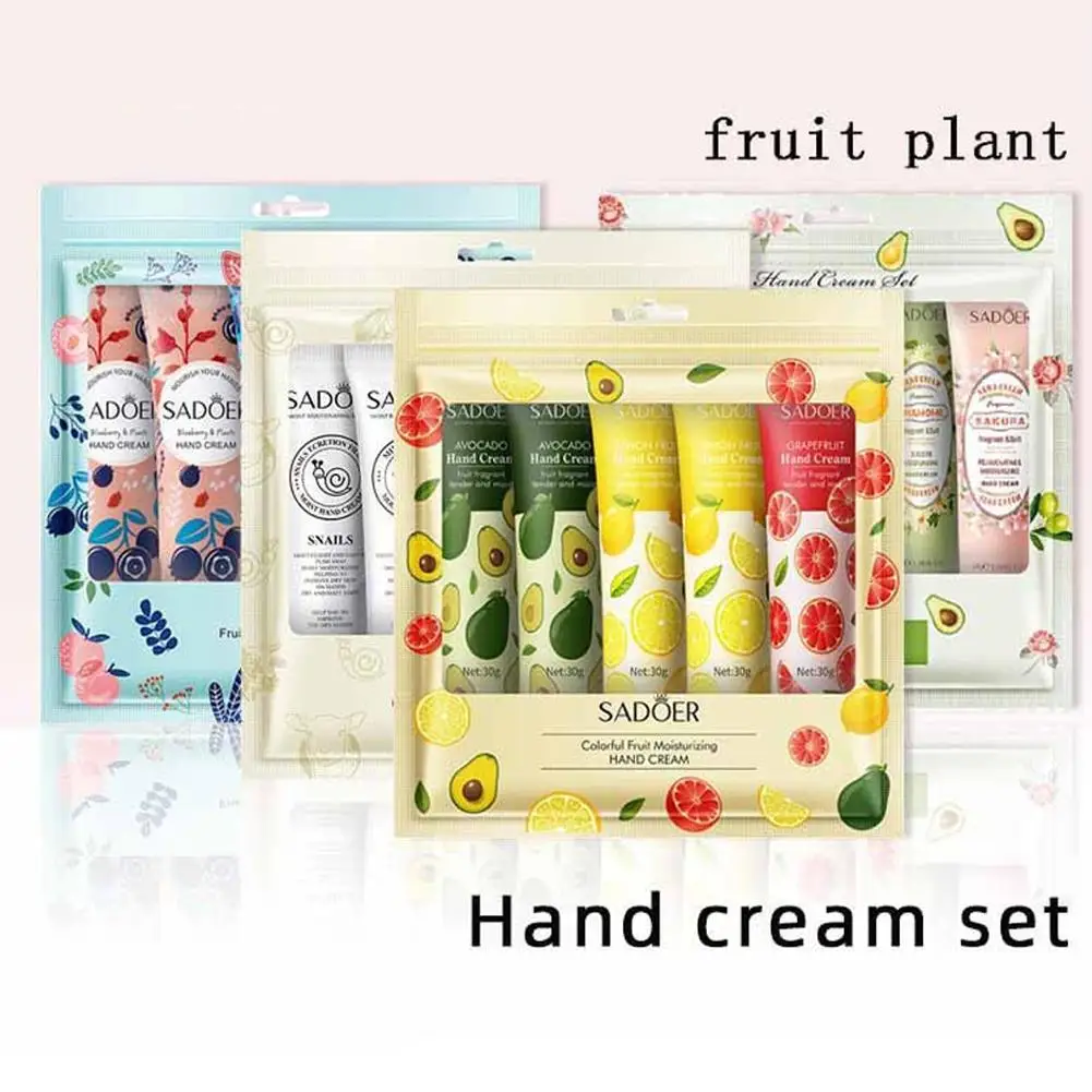 

5 шт. SADOER фруктовый растительный экстракт аромат крем для рук набор увлажняющий ремонт антисухой набор лосьонов для рук уход за кожей рук