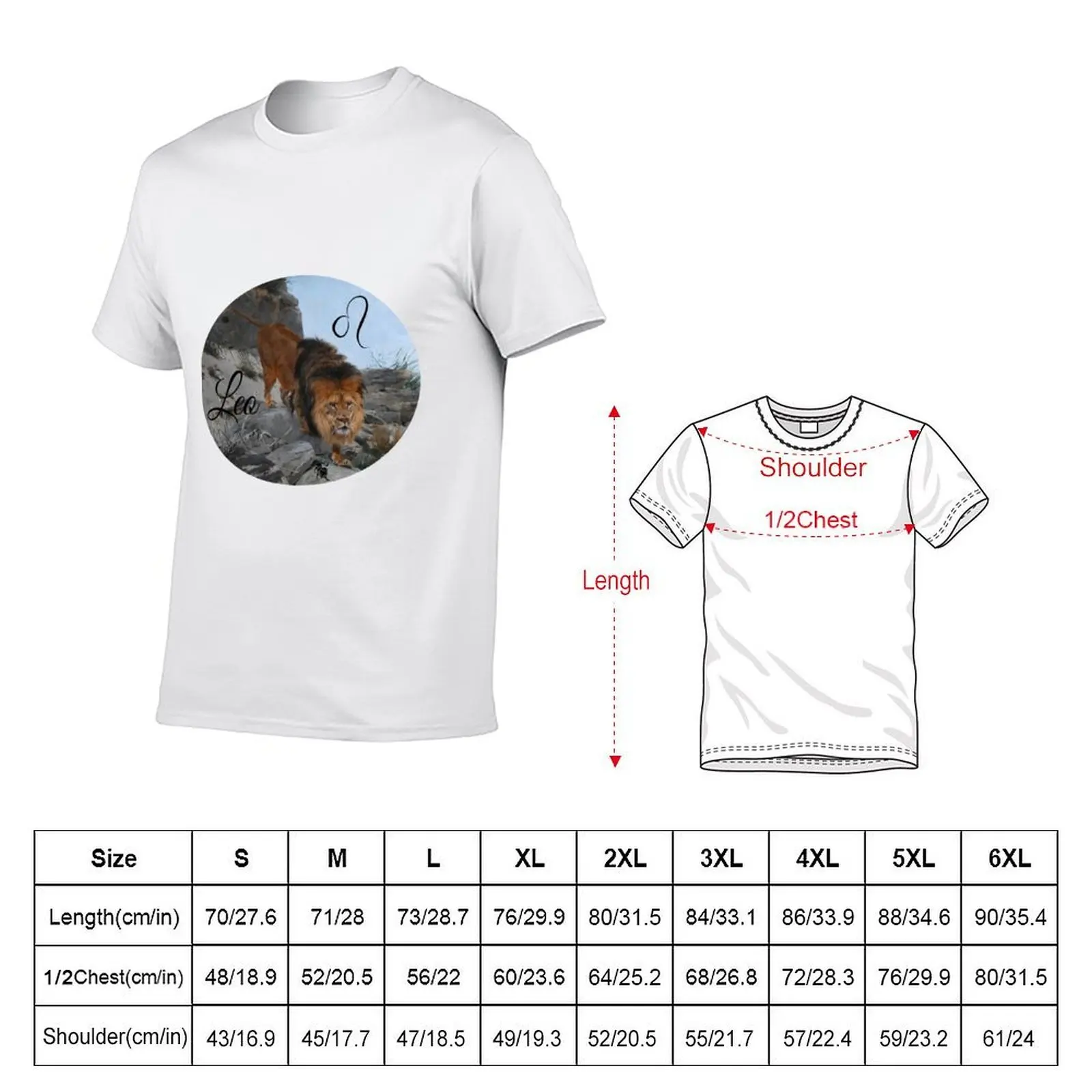 Leo Zodiac Sign T-Shirt topping oversize t-shirts man Men's clothing