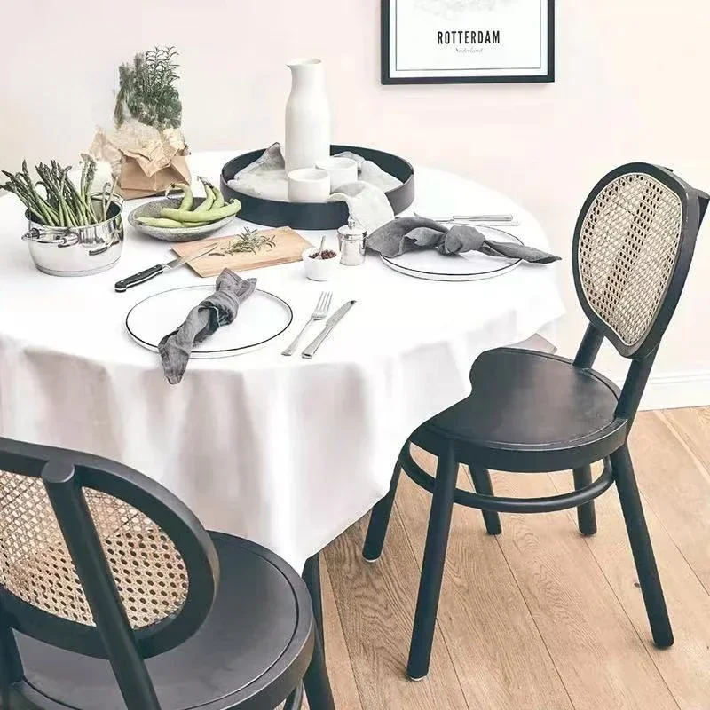 

Nordic Retro Dining Chair Single Rattan Chair Ash Wood Leisure