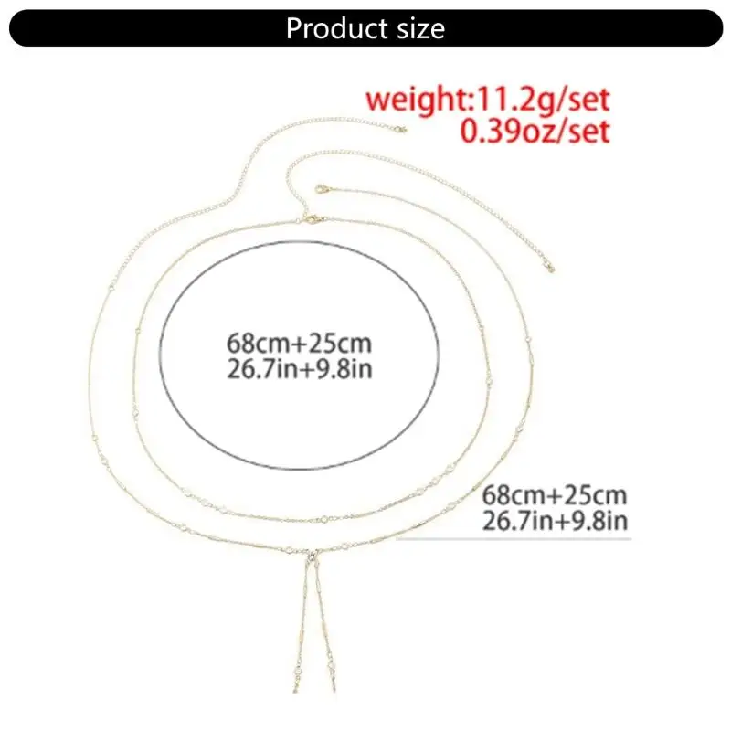 652f corrente cintura com franjas, camada dupla, joia corporal ajustável, acessório cintura fashion para festa à noite,