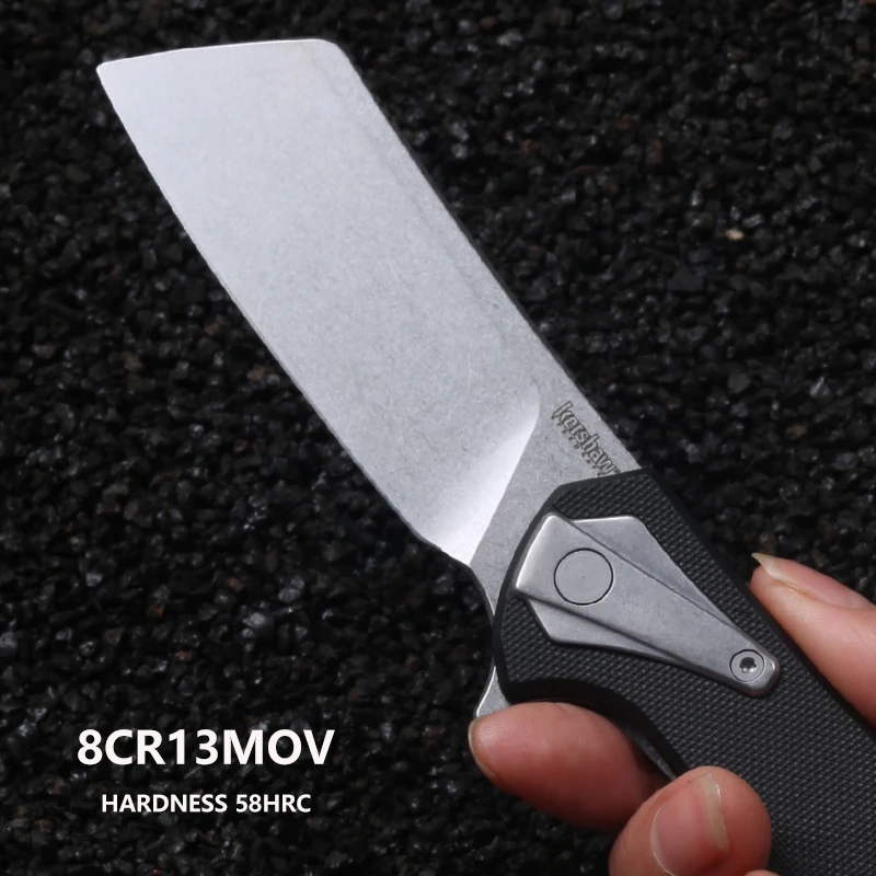 KS 3455 Steel handle with back clip design for easy carrying, fruit knife, gift, EDC convenient pocket knife, outdoor cutting kn