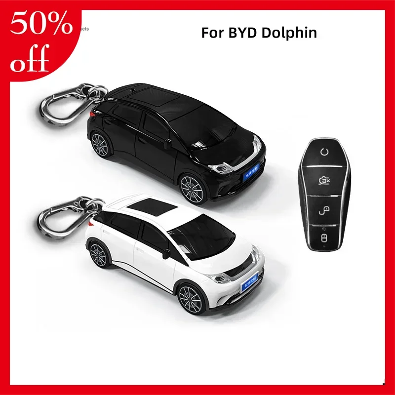 

For BYD Dolphin Key Cover with Lights Car Key Fob Car Model Key Protector Auto Accessories Creative Personalized Gift