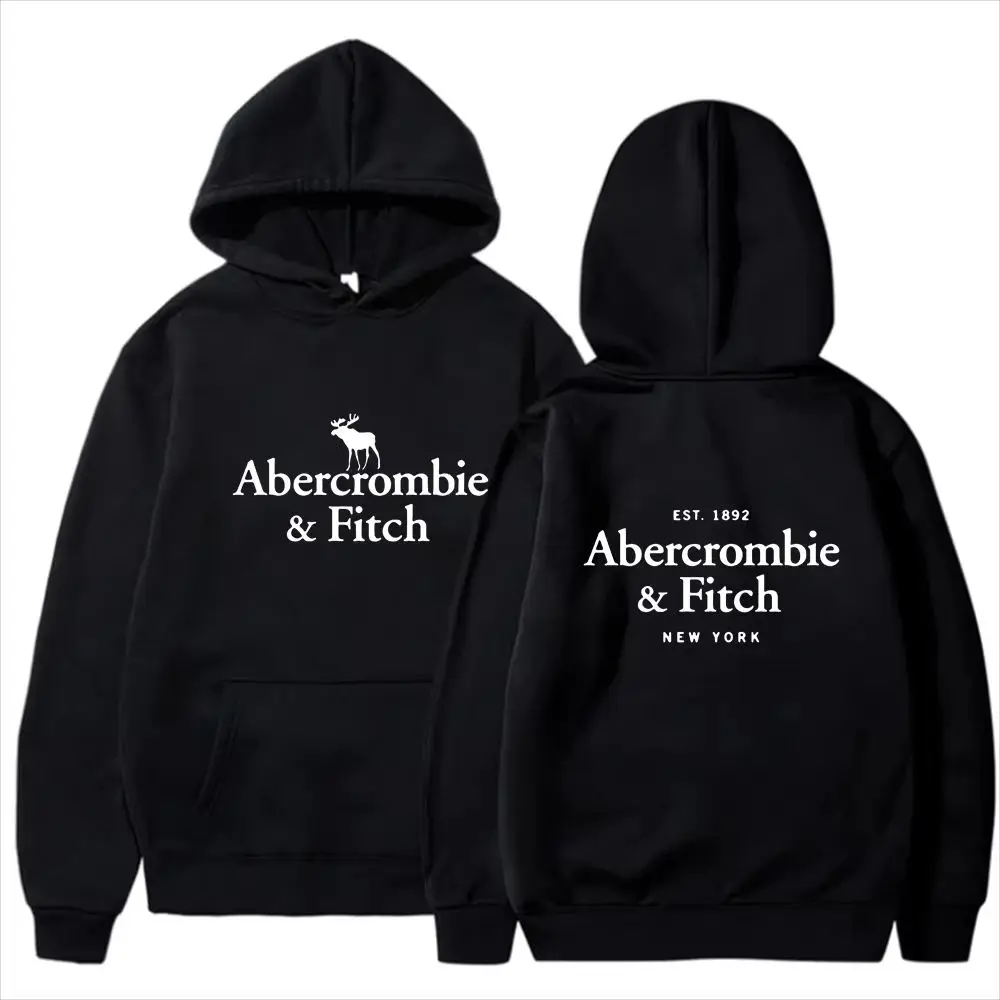 Men's and Women's Pure Cotton Sweatshirts Abercrombie Plus Velvet Hoodie Casual Sports Outdoor Tops Fashionable Y2k Style