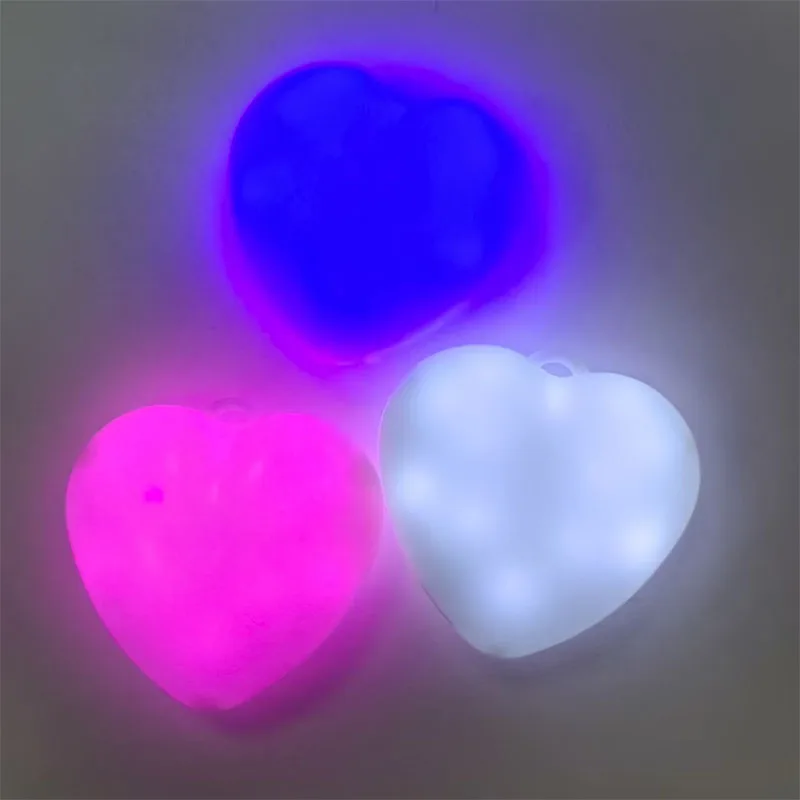 قلادة سلسلة مفاتيح LED حساسة للمس على شكل قلب كيس هدية ضوء ليلي #1