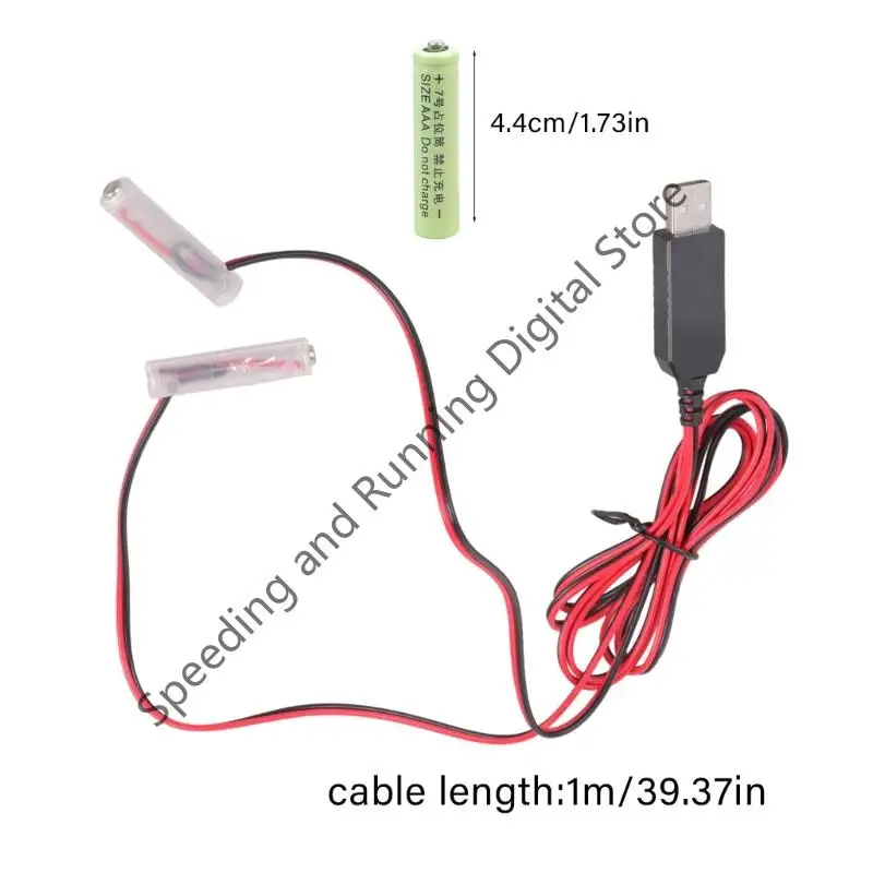 USB 5V to 4.5V Double LR03 AAA Battery Power Cable Replace 1 to 6pcs AAA for LED Toy Remotes