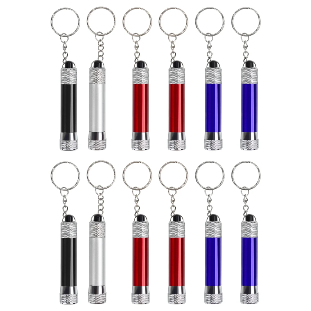 

12 Pcs Flashlight Keychain Lights Led Mini Flashlights Keyring Torch Small for Kids