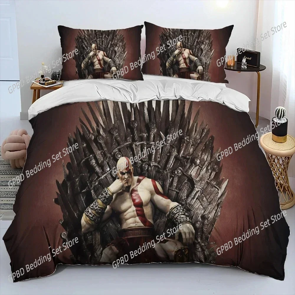 لعبة إله الحرب كراتوس غطاء لحاف مريح غطاء وسادة طقم سرير ديكور غرفة نوم الأطفال المنسوجات المنزلية #5