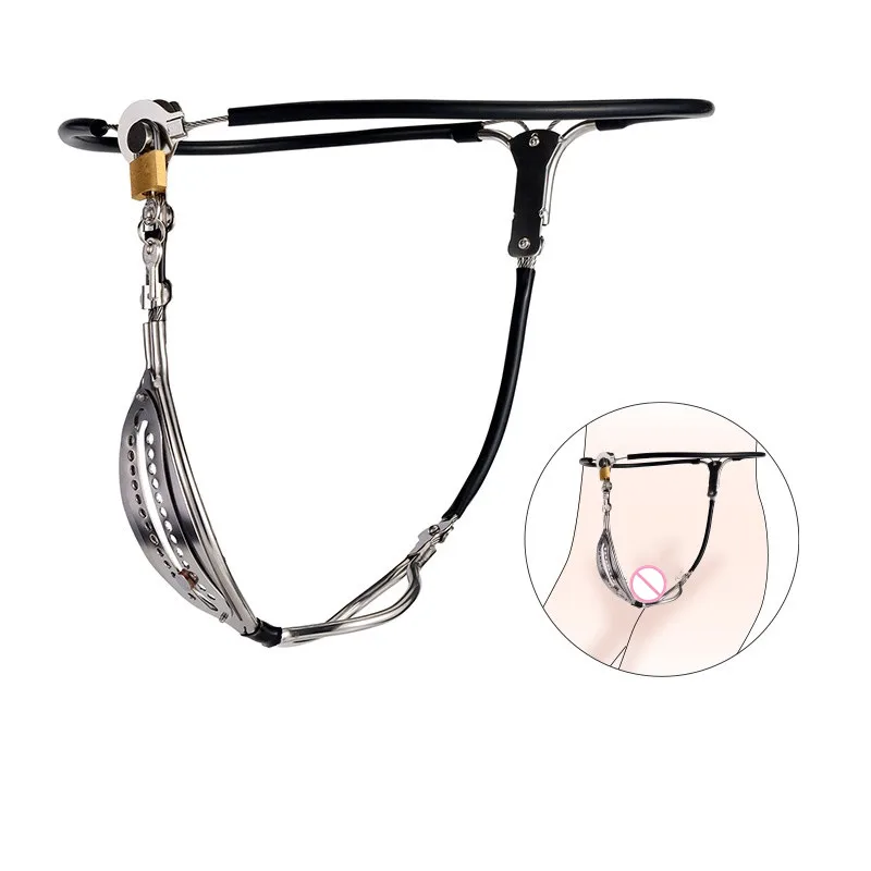 Female Chastity Belt Pants with Poop Hole Invisible Strap on Stainless Steel Chastity Device Underwear Bondage Sex Toy for Women