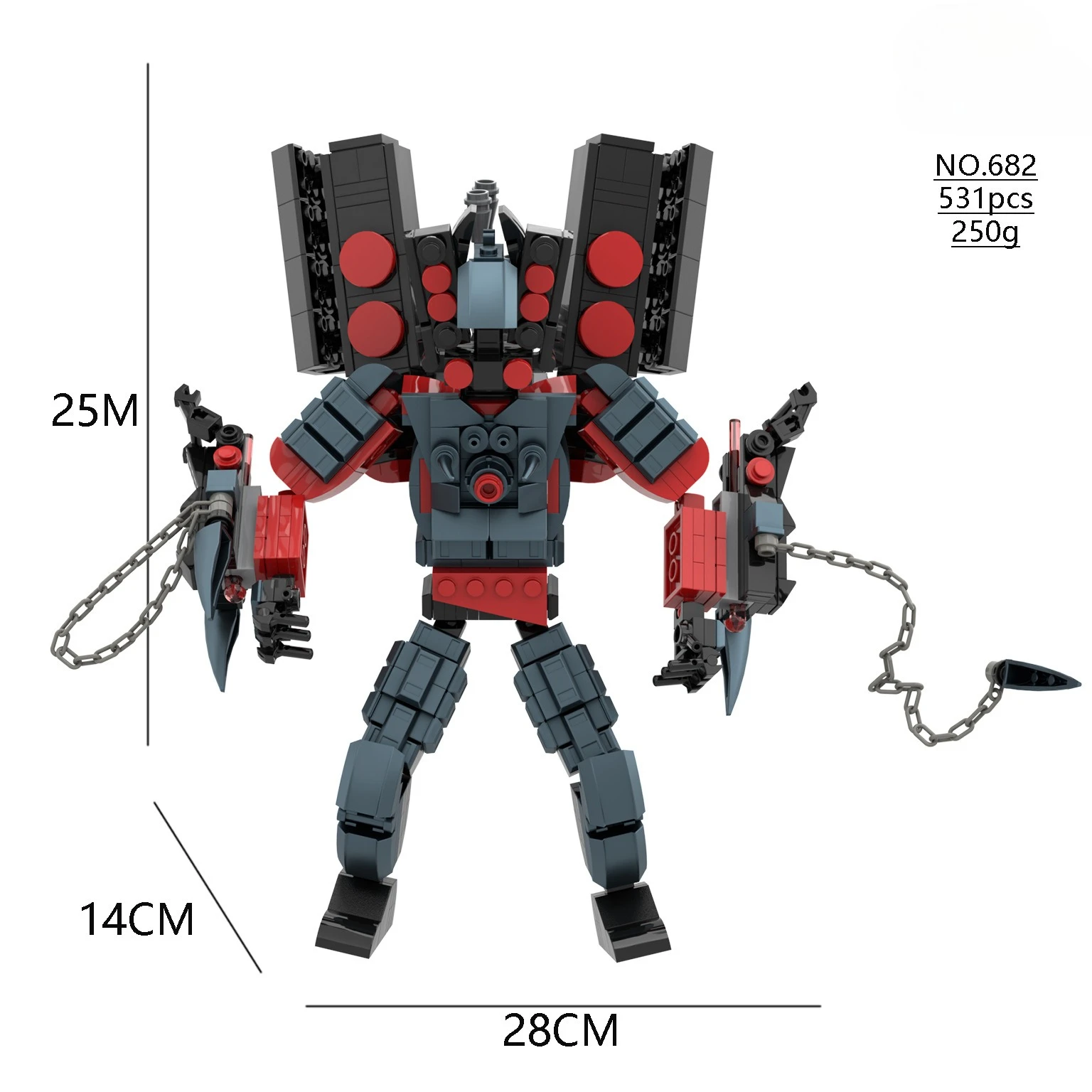 

Skibidi Toilet MOC Abstract Building Blocks TV Monitor Black Gold Armored Speaker Man Model Compatible With LEGO Bricks Toys
