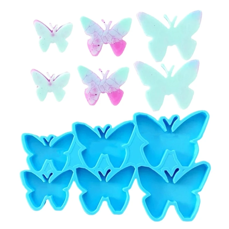 DIY 6 Cavity Butterfly Shape Earrings Silicone Mold Handmade Jewelry Keychain Necklace Pendant Charms Epoxy Resin Casting Mould