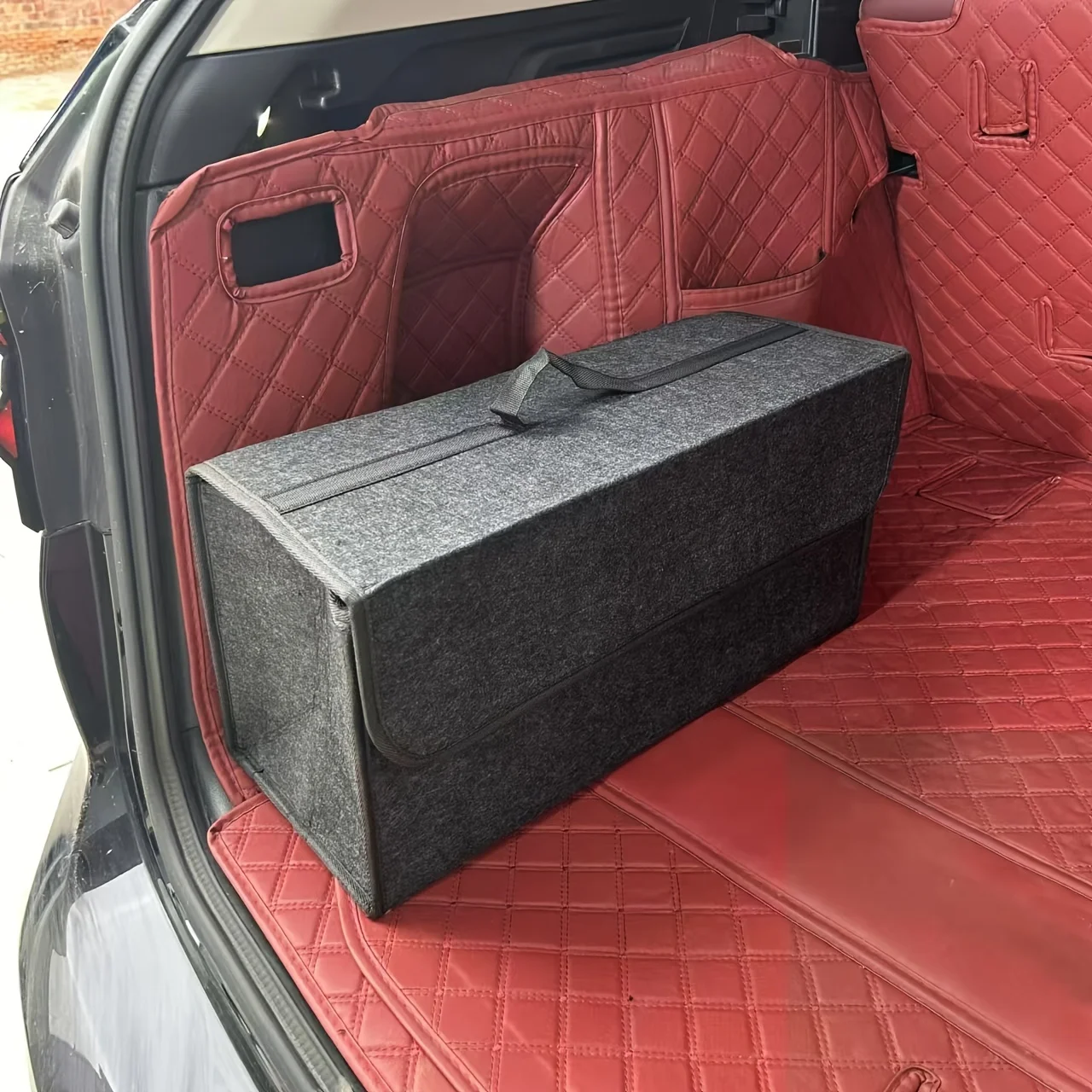 Storage Box, Portable, Foldable Trunk Organizer, Felt Cloth Storage Box, Interior Stowing Tidying Container Bag, Organizer