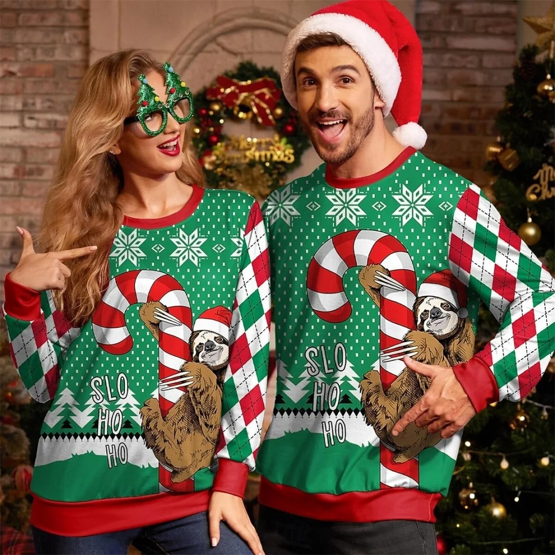 

Funny Sugar Stick Graphic 3D Print Hoodies Christmas Sweater Fashion Sweatshirts Women's and Men's Clothes Xmas Pullover Tops