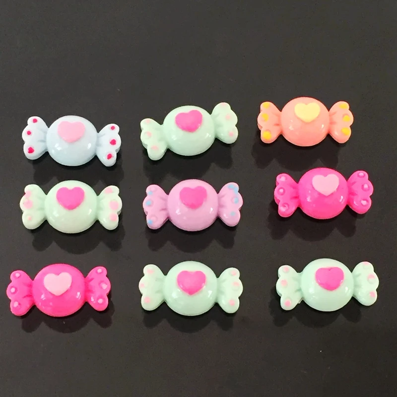 20pcs Random mixed color DIY Christmas candy phone flat back handicraft scrapbook bead buttons -A13A