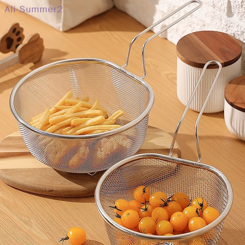 Fotografia 4: {MX} Colher de coador de skimmer de aço inoxidável, malha fina, colher com fenda, cesta de fritura profunda, panela quente, utensílio de cozinha