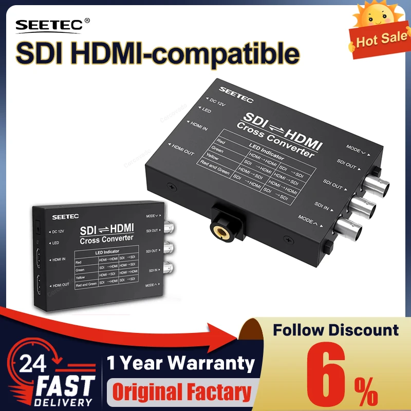 Seetec SDI HDMI-совместимый перекрестный преобразователь для переключателя, цифровая редактирующая захват для потокового ТВ, преобразование для blackmagic multi