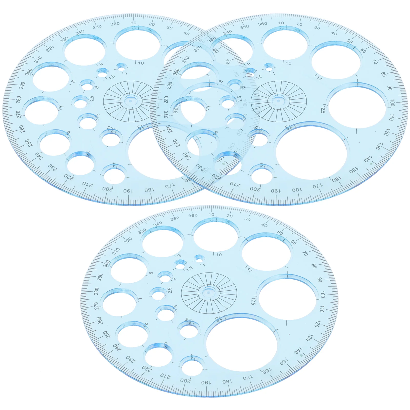 

3 Pcs Geometry Circle Protractor Plastic Template 360 Degree Measuring Ruler Drafting Tool Students Math Learning Aid Accurate