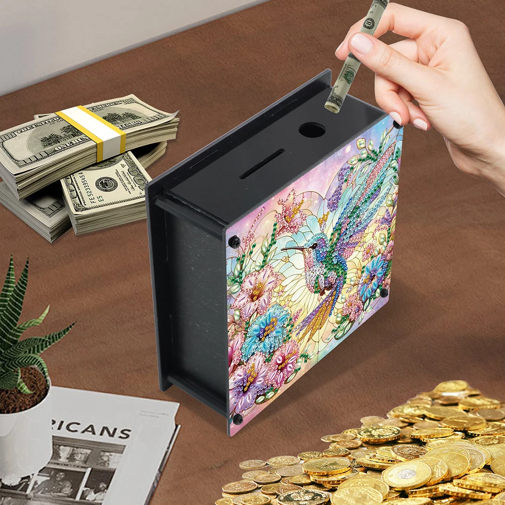 

Hummingbird Diamond Painting Piggy Bank Cat Diamond Painting Money Saving Box