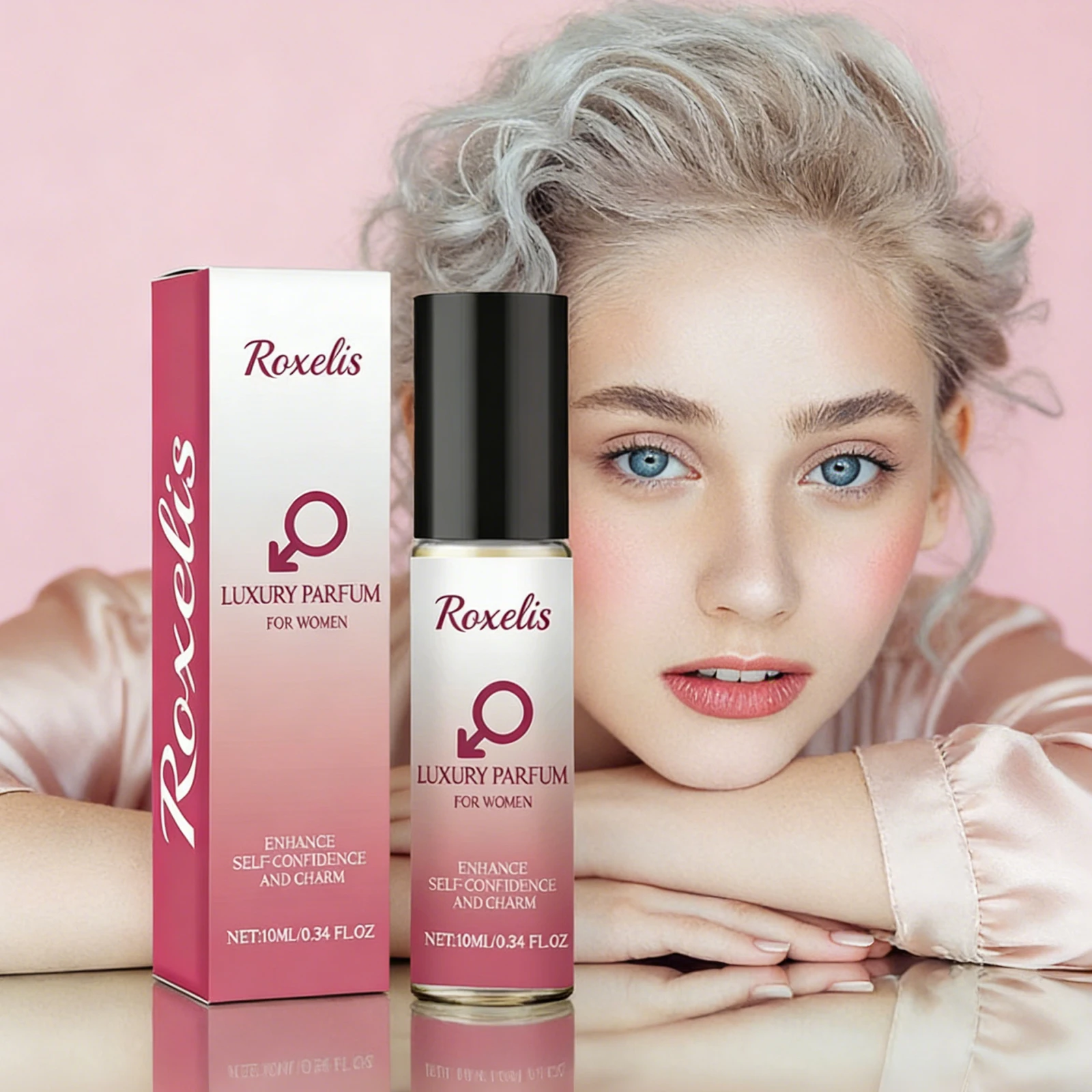 

ROXELIS 10ml Luxury Cologne Perfume with long sweet peach fragrance effectively removes odor portable size for easy carry