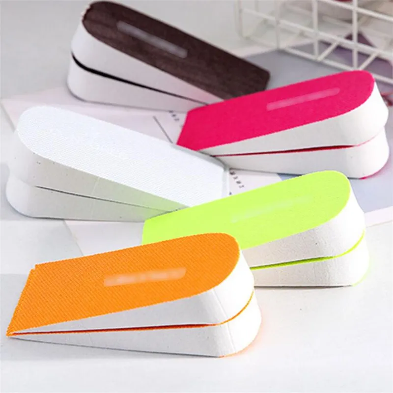 1Pair Unisex 2.5cm Height Increase Insoles Shoe Insoles Half Insole Heighten Heel Insert Sports Shoes Pad Cushion Random