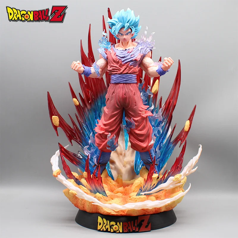 

New Presale 39cm Dragon Ball Anime Figure Gk Blue World King Fist Sun Wukong Super Saiyan Action Doll Model Collection Kids Gift