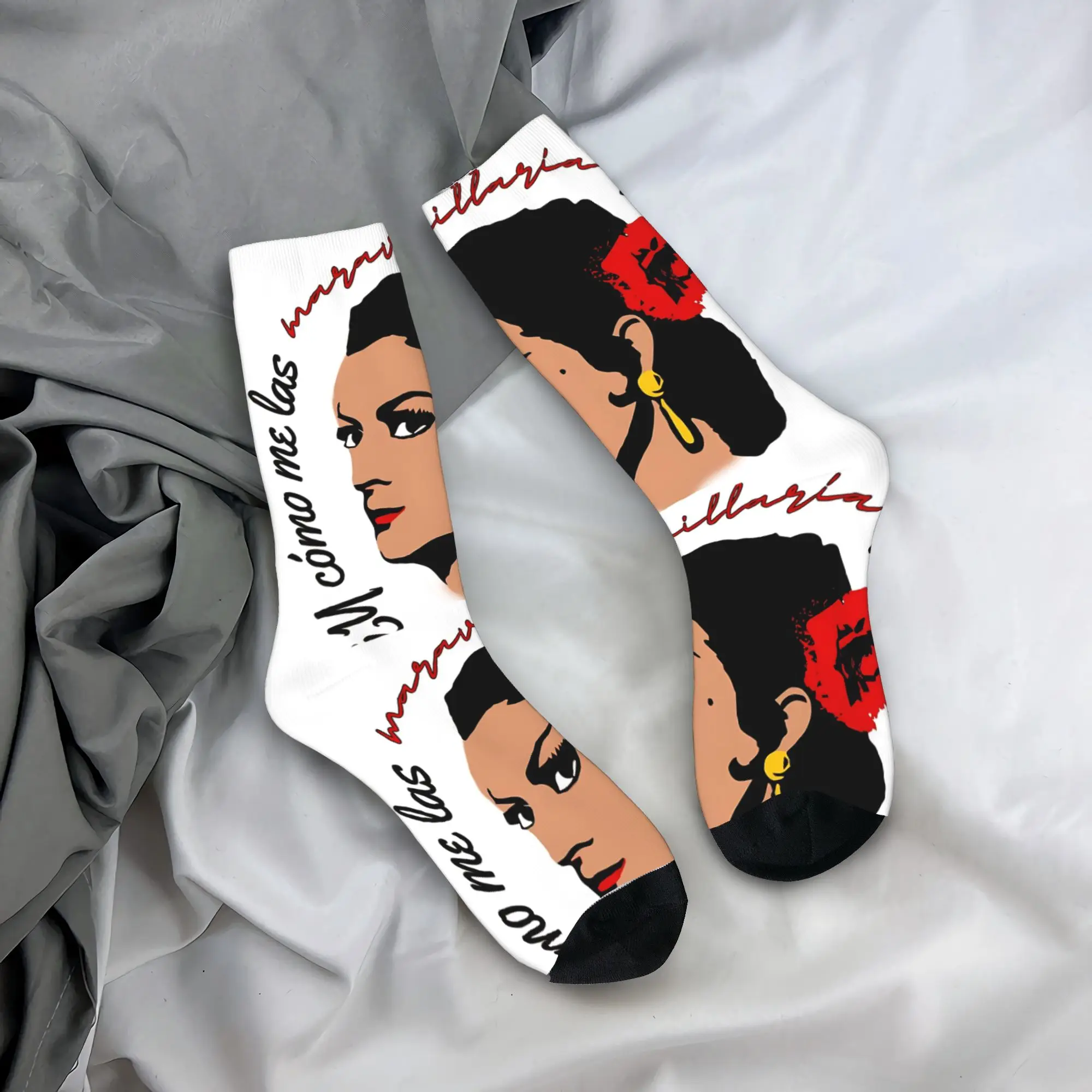 

Носки с забавным дизайном Lola Flores, нескользящие, теплые, мягкие, для мужчин, для велоспорта, зимние