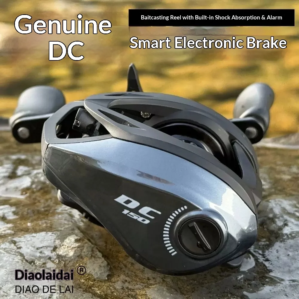 DIAODELAI Genuine Dc Baitcasting Reel Electronic Magnetic Brake Anti Backlash Long Casting Hard Aluminum Brass Gear Bass Angling