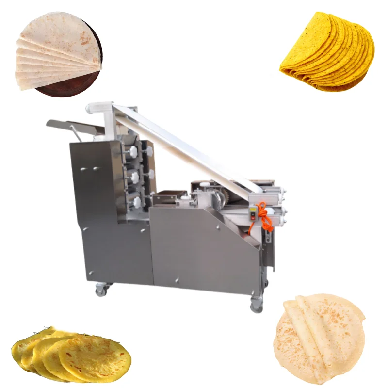 

Adjustable thickness Naan paratha Chapati making machine fully automatic indian grain product making machines