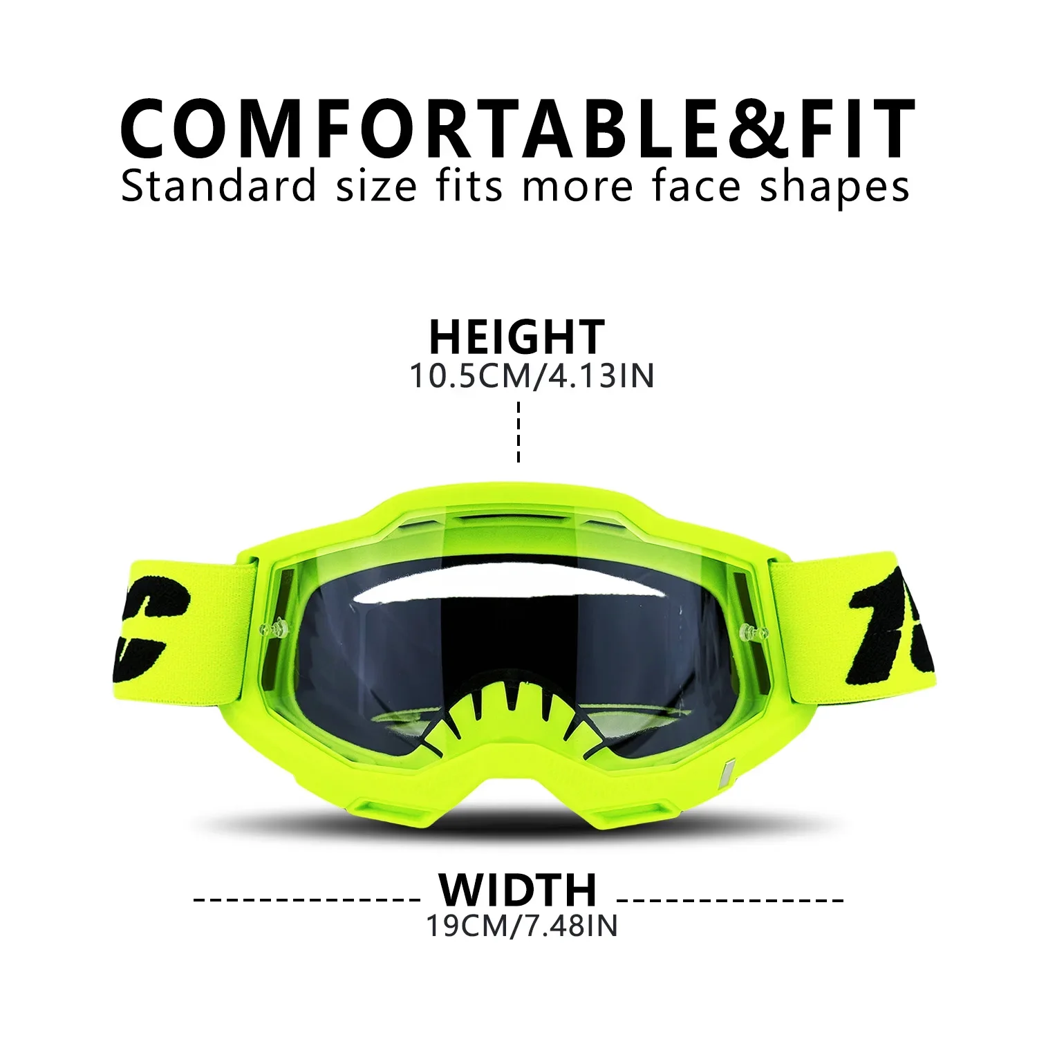 Off-road goggles & ATV mask with detachable, windproof, dustproof, and UV400-protected lenses for outdoor riding