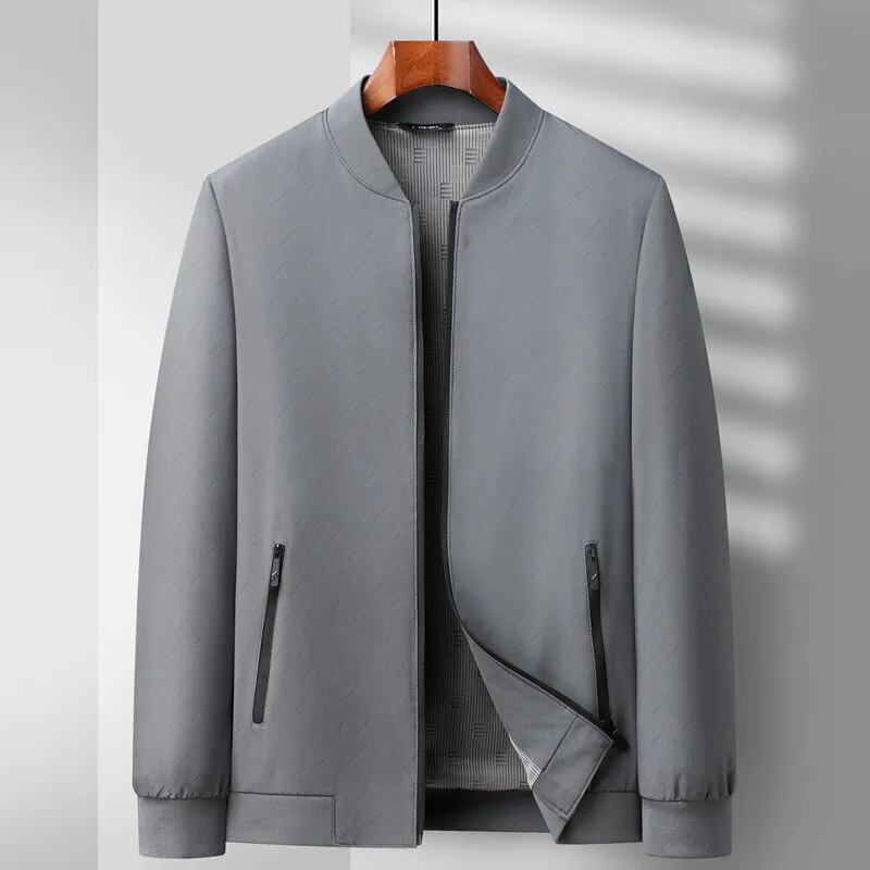 

2025 The main promotion of new classic baseball collar solid color business casual zipper jacket jacket jacket men's clothing