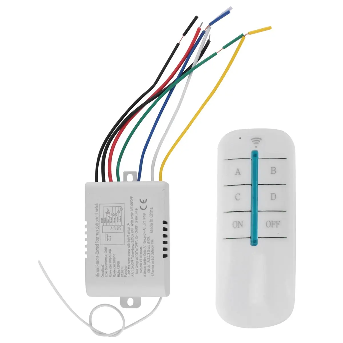 T73C! 4 Way Light Lamp Digital Wireless Remote Control Switch ON/OFF 220V