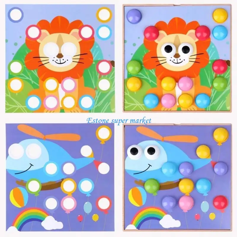 

090B Cartoon Mushroom Puzzle Toy Sensory Peg Board Educational Teaching Toy Kindergarten Kids Developmental Toy