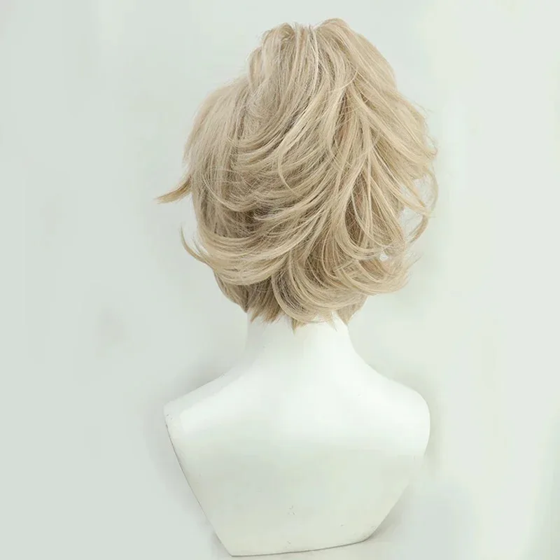 wiwiwi 123Game of Kaedehara Cosplay Wig Curly Ponytail Genshin Impact Kazuha's Friend Halloween view 3
