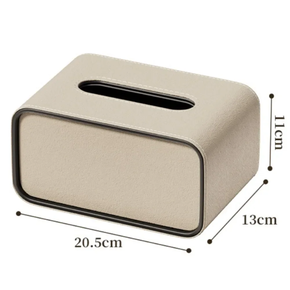 Leather Tissue Box Oval Light Luxury Leather Paper Organizer High-end Creative Living Room Bedroom Desktop Napkin Storage Box