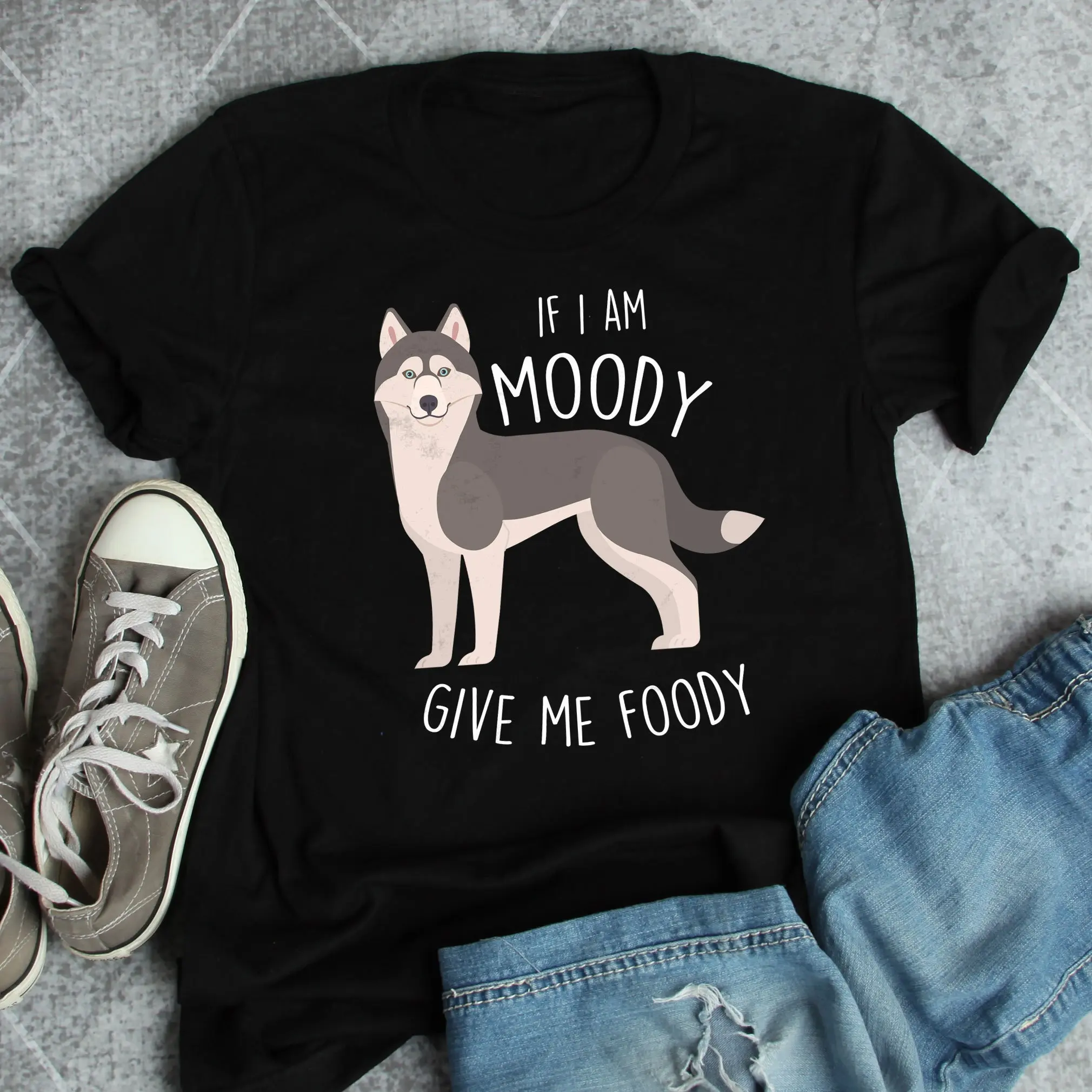 Husky T Shirt Funny Dog Lover Cute Gray Grey Pet Wolf Tops Furry Fandom Mom Dad