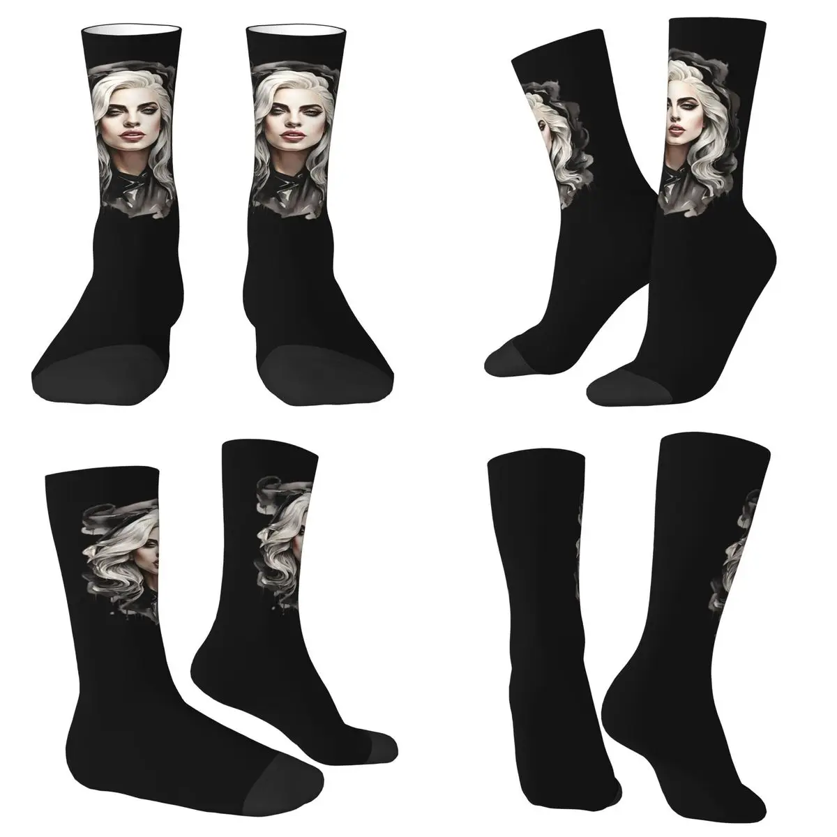 

Lady Gaga Socks Harajuku Super Soft Stockings All Season Long Socks Accessories for Man's Woman's Birthday Present