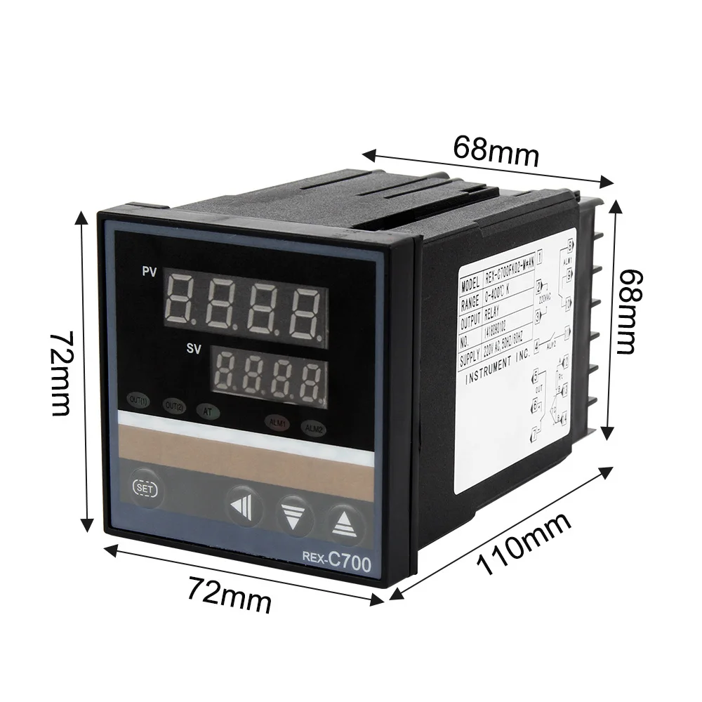 Imagem -04 - Pid Rkc Digital Inteligente Controlador de Temperatura Industrial 220v Relé Rex-c100-c400-c700-c900 Termostato Ssr Relé Saída