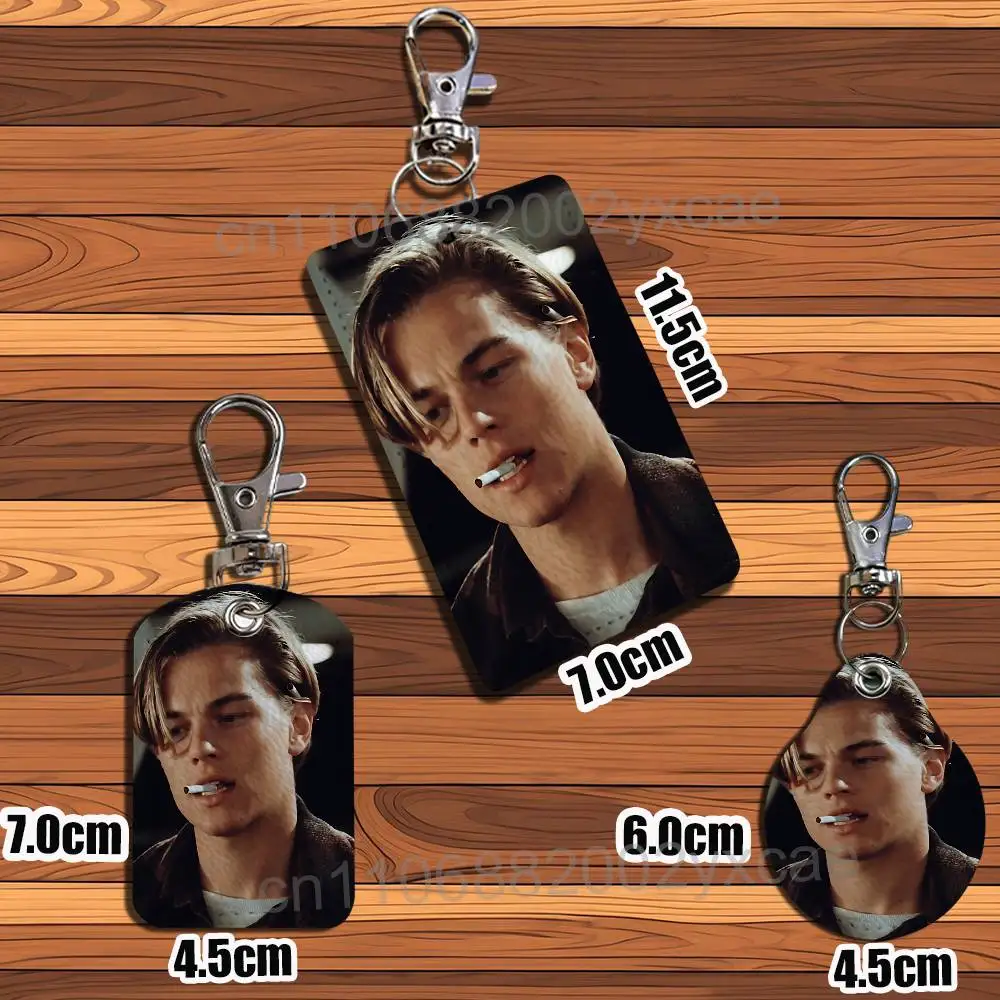 Make it count Leonardo DiCaprio Leather Keychain Badge Holder with Lanyard  ID/Access Card Holder Key Ring Accessory Gift Option view 3