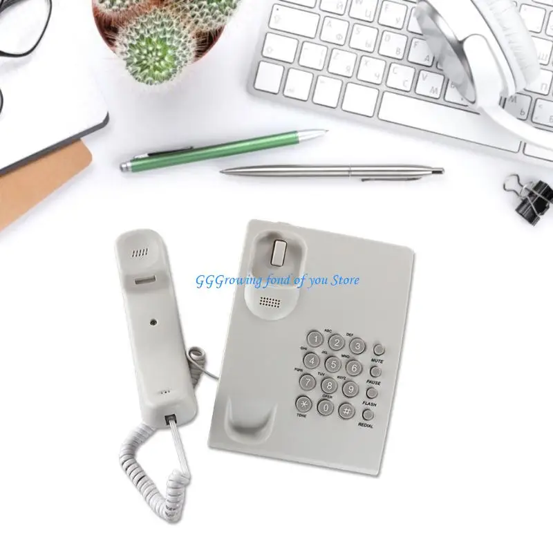 H9EB Corded Phone Desktop Fixed Telephone Wall Mountable Landline Phone for Redial/Pause/Flash/Hold Ring Tone Adjus