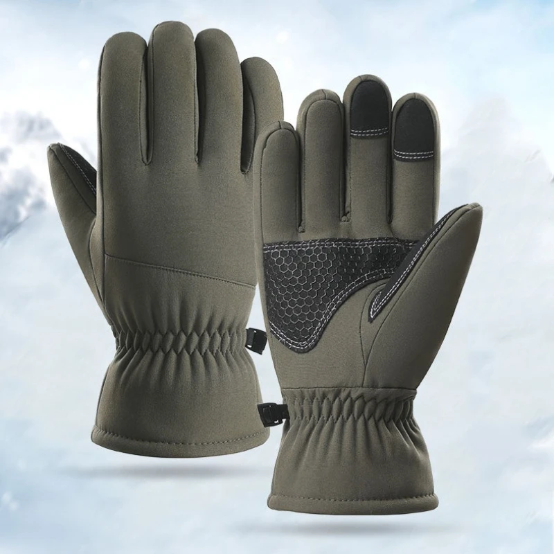 

Зимние уличные лыжные перчатки для мужчин и женщин, морозостойкие утолщенные бархатные теплые перчатки, ветрозащитные, водонепроницаемые и нескользящие