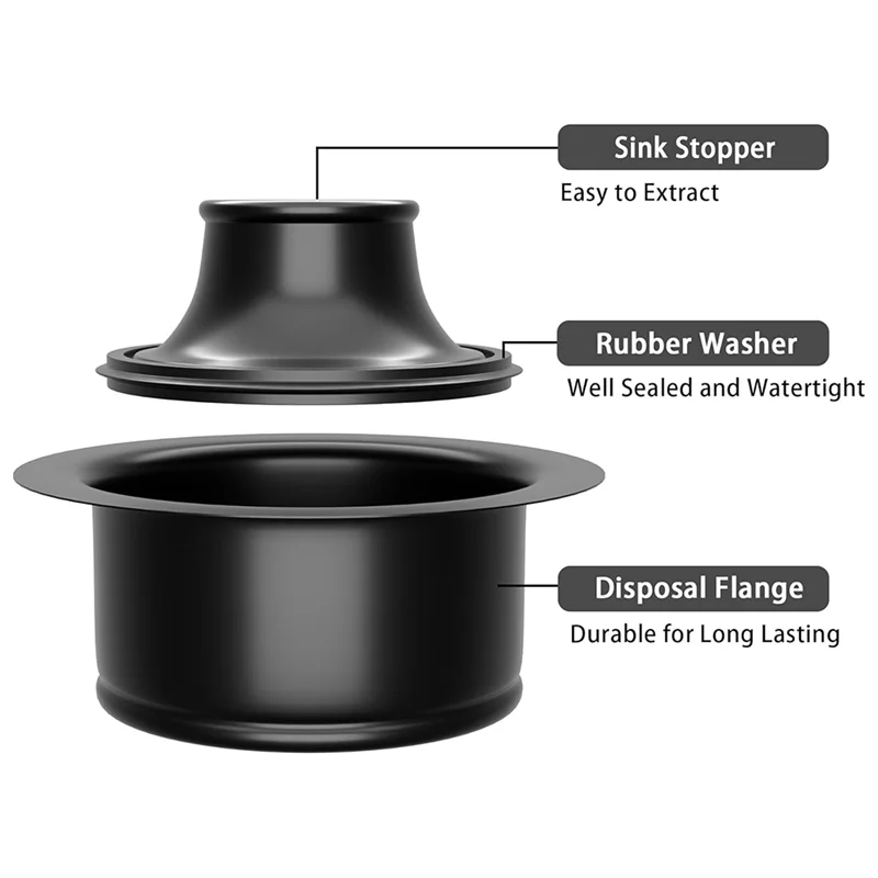 ABMI-kołnierz i korek do zlewu kuchennego, kołnierz odpływu zlewu z korkiem do zgrzewarki odpływu pasujący do 3-1/2 cala,