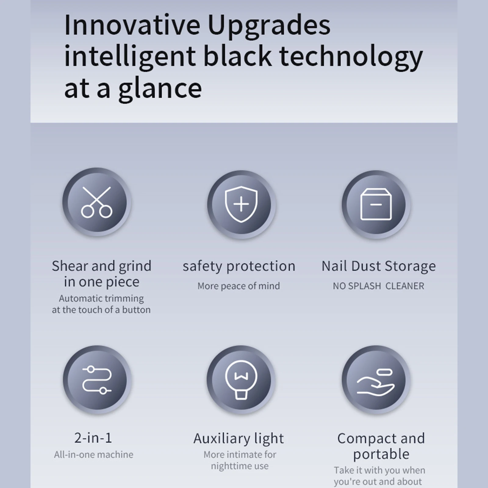 ماكينة قص الأظافر الكهربائية للطحن والتلميع مع ماكينة تشذيب الأظافر الأوتوماتيكية الخفيفة القابلة لإعادة الشحن، آمنة لقص الأظافر للأطفال البالغين